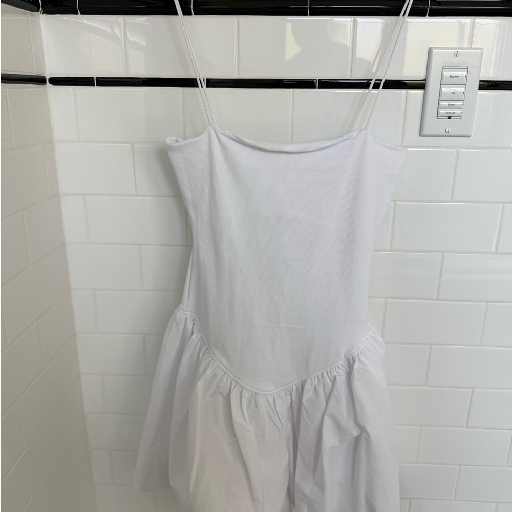 Zara White dropped waist dress